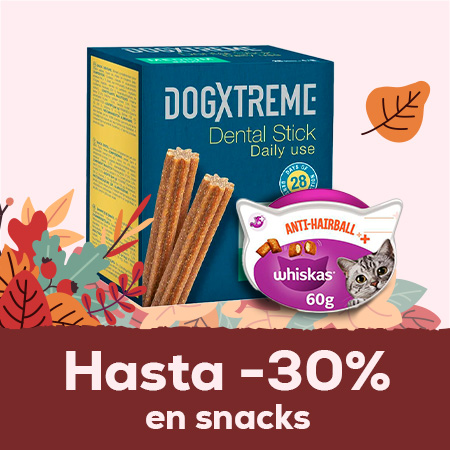 Hasta -30% en selección de snacks para perro y gato