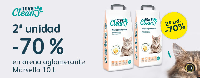 70% descuento en la 2ª unidad en arena Nova Clean Marsella 10 L