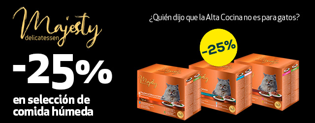 Majesty: -25% en selección de packs de húmedo para gato 12uds
