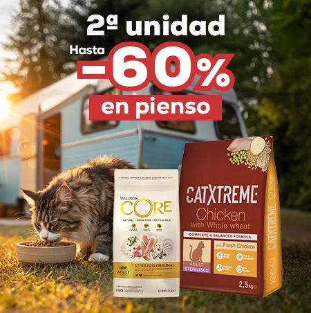 Hasta -60% en la 2ª unidad en selección de pienso para gato