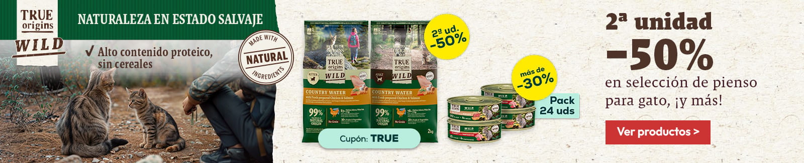 True Origins Wild: -50% en la 2&ordf; unidad en selecci&oacute;n de snacks para perro