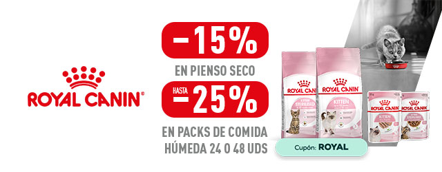 Royal Canin: -15% en selección de pienso para gatito, y -25% en selección de packs de húmedo para gato 48 x 85g