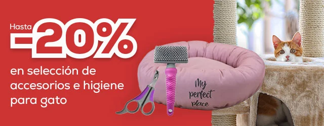 Hasta -20% en selección de accesorios e higiene para gato