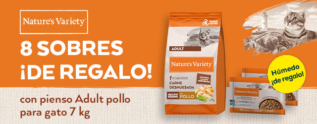 Nature's Variety: 8 sobres de húmedo de regalo con pienso Adult pollo para gato