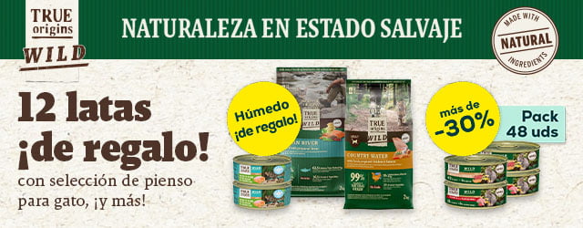True Origins Wild: 12 sobres de húmedo de regalo con selección de comida húmeda para gato, y -33% en selección de packs de húmedo para gato