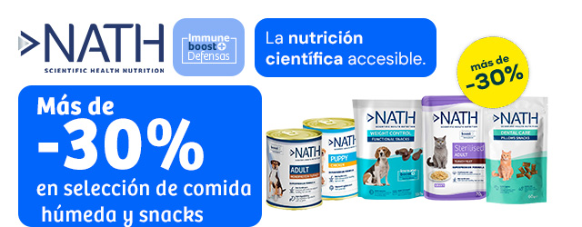 Nath: Más de -30% en selección de packs de húmedo y snacks