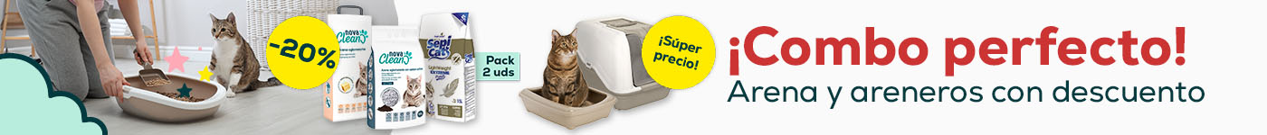 Combo perfecto: -20% en packs de arenas y súper precio en selección de arenero para gato