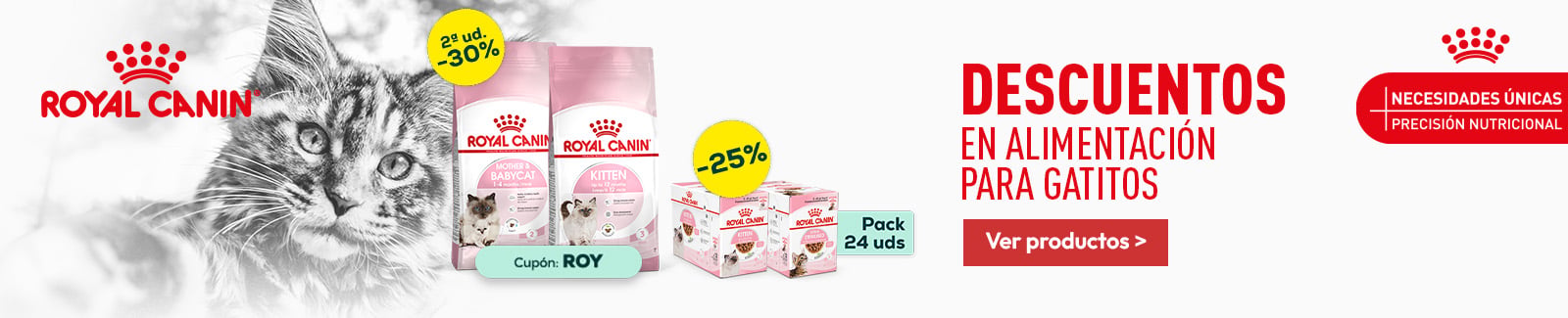Royal Canin: -30% en la 2&ordf; unidad en selecci&oacute;n de pienso para gatito, y -25% en selecci&oacute;n de packs de h&uacute;medo para gatito