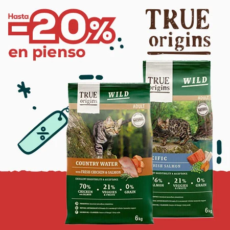 True Origins:-20% en selección de pienso para gato