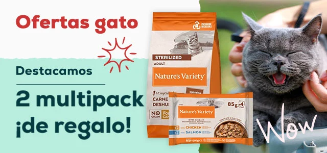 Nature's Variety: 8 sobres de húmedo de regalo con pienso para gato Pavo o Pollo 7 kg