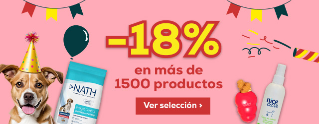 Más de 1500 productos con 18% para perro