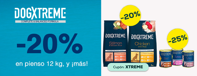 Dogxtreme: -20 en pienso 12 kg, y -25% en selección de packs de húmedo 24 x 400 g