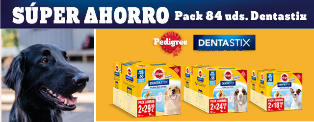 Pedigree Dentastix: Súper ahorro con los nuevos maxi packs de snacks dentales para perro de 84 unidades