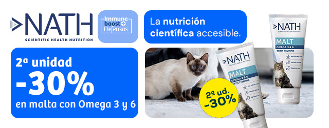 Nath: -30% en la 2ª unidad en selección de malta para gato