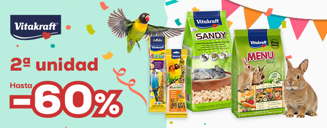 Hasta -60% en la 2ª unidad en Vitakraft