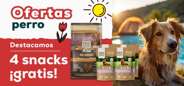 True Origins Pure: 4 sobres de snacks de regalo con selección de pienso para perro 12 Kg