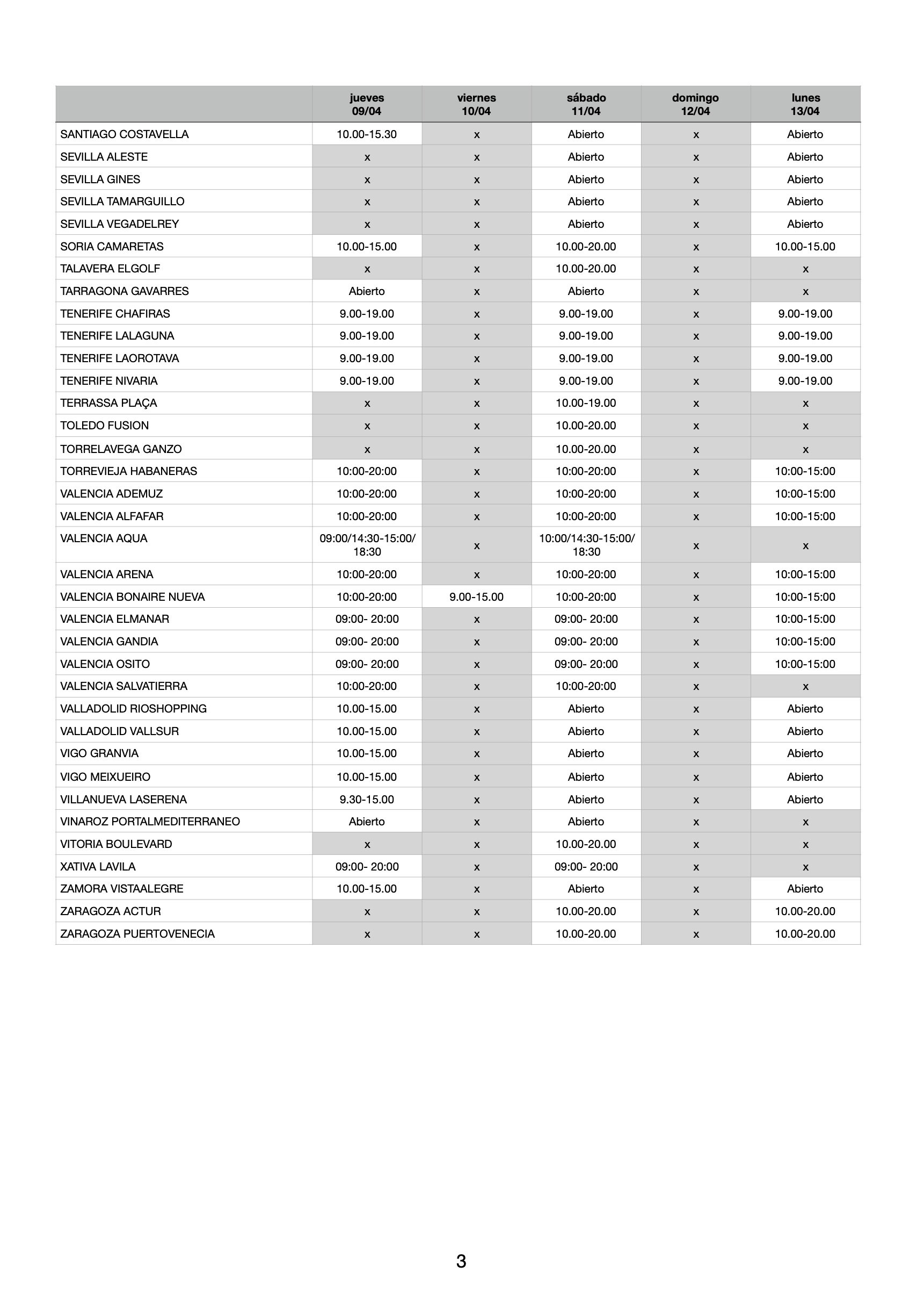 horarios kiwoko semana santa página 3