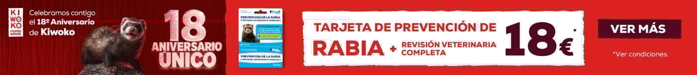 Servicio prevención de rabia más revisión veterinaria completa 18€