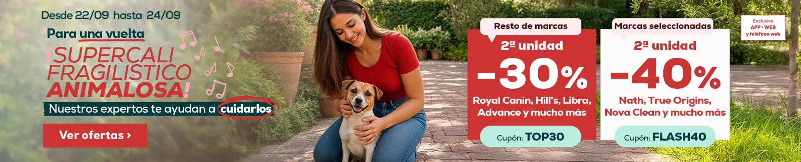 7&euro; de descuento por cada 35&euro; de compra en las marcas m&aacute;s animal lovers o 5&euro; de descuento por cada 35&euro;  de compra de  las marcas restantes