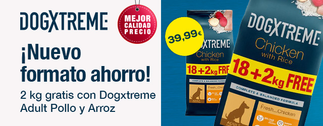 Dogxtreme: Nuevo formato ahorro, 2 kg gratis con Dogxtreme Adulto Pollo y Arroz