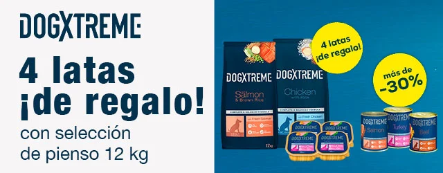 Dogxtreme: 4 latas de húmedo de regalo con selección de pienso 12 kg, más de 30% en selección de pack de húmedo 24uds