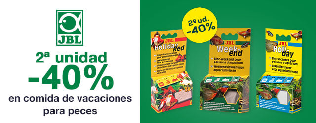 JBL: -40% en 2ª unidad en comida de vacaciones para peces