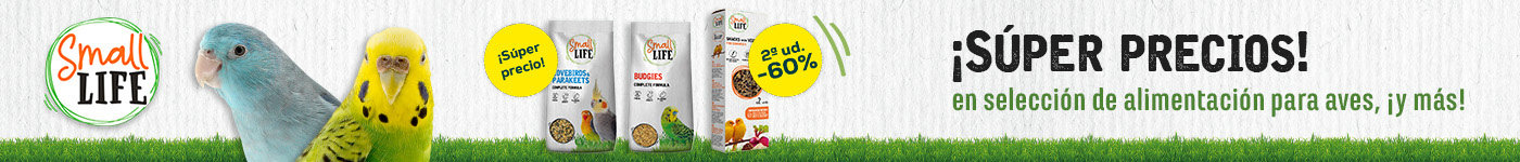 Small life: ¡Súper precio! en selección de alimentación y -60% en selección de snack para aves