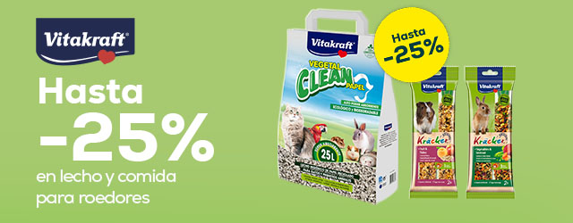 Vitakraft: Hasta -25% en lecho y comida para roedores