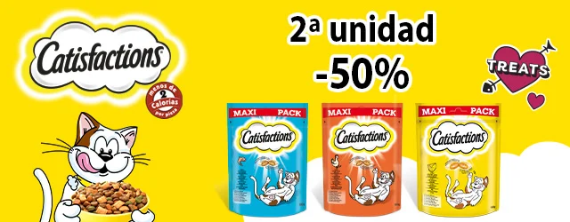 Catisfaction: -50% en la 2ª unidad en selección de snacks 180 g