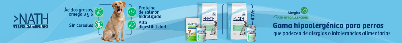 Nath gama hipoalergénica para perros que padecen de alergias o intolerancias alimentarias