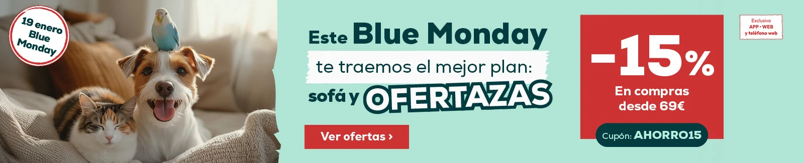 15% descuento en compras superiores a 69&euro;