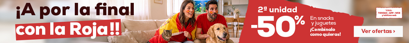 -50% en la 2ª unidad en selección de snacks y juguetes ¡Combínalos como quieras!
