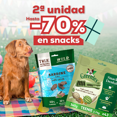 Hasta -70% en la 2ª unidad en selección de snacks para perro