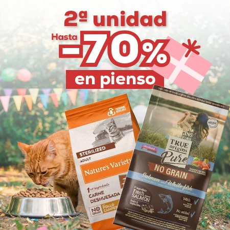 Hasta -70% en la 2ª unidad en selección de pienso para gato