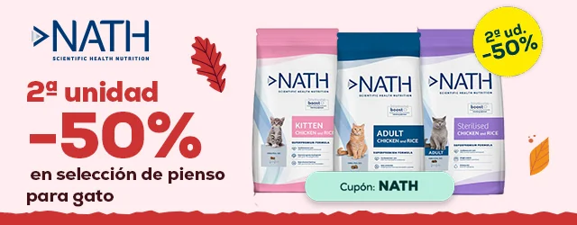 Nath: -50% en la 2ª unidad en selección de pienso para gato
