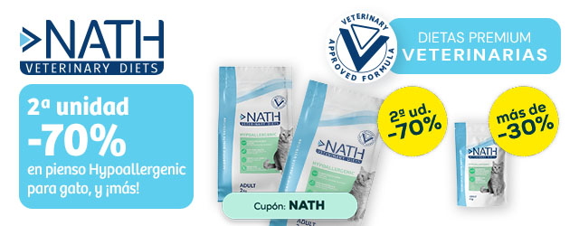 ES;KWK;NTH;GATO;SECO-HUMEDO;Nath: -70% en la 2ª unidad en pienso hipoalergénico  para gato 2kg, y más de -30% en selección de packs de húmedo para gato