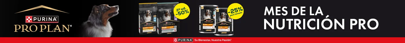Mes de Pro Plan: -50% en la 2ª unidad en selección de pienso para perro, -25% en selección de packs de húmedo para perro 12 uds