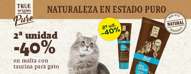 True Origins: -40% en la 2ª unidad en selección de malta con taurina para gato True Origins: -40% en la 2ª unidad en selección de malta con taurina para gato