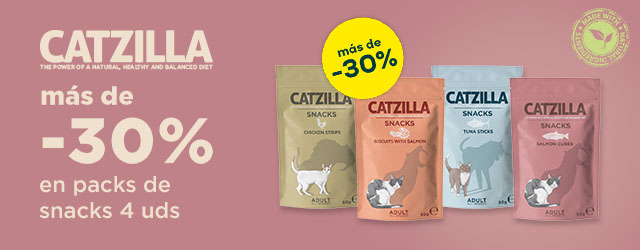 Catzilla: Más de -30% en packs de snacks 4 uds