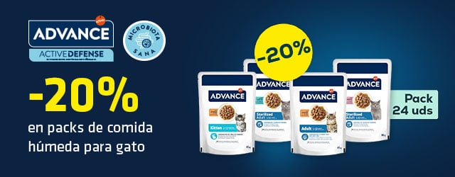 Advance: -20% en selección de packs de comida húmeda para gato 24uds