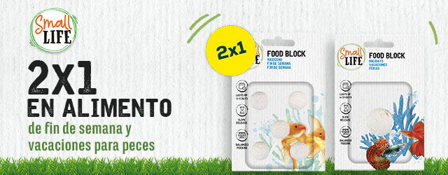 Small Life: 2 x 1 en bloque de alimento fin de semana y vacaciones para peces
