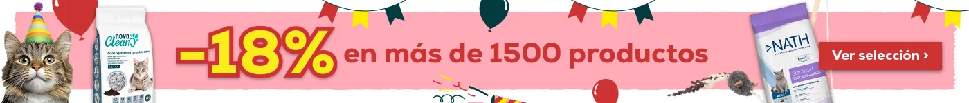 Más de 1500 productos con 18% para gato
