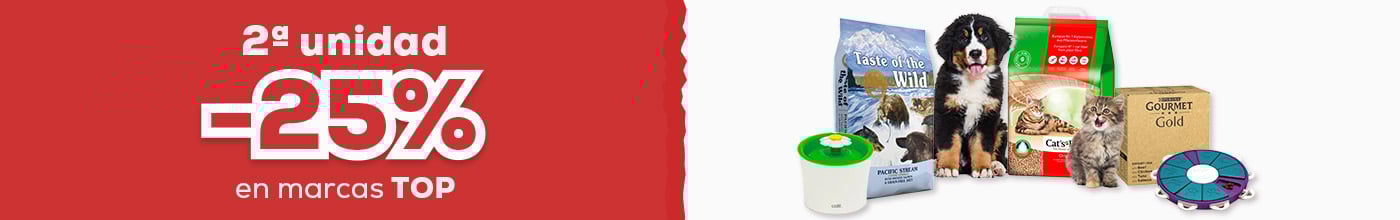 25% descuento en la segunda unidad de las marcas restantes