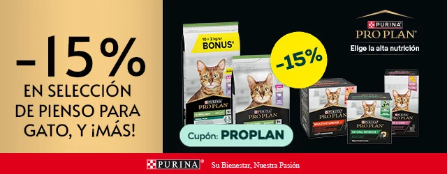 Pro Plan: -15% en selección de pienso para gato, y -15% en selección de suplementos para gato