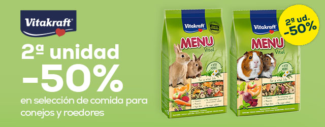 Vitakraft: -50% en la 2ª unidad en selección de comida para roedores