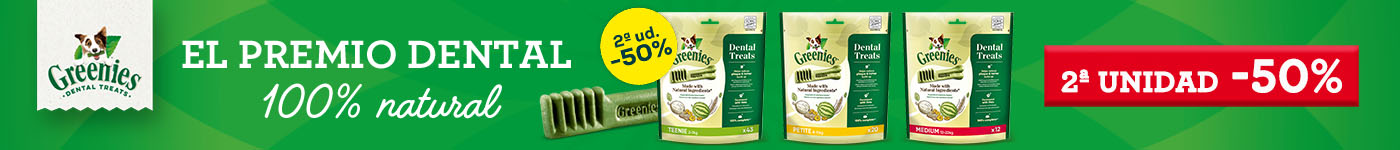 Greenies: -50% en la 2ª unidad en selección de snacks dentales para perro