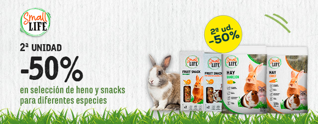Small Life: -50% en la 2ª unidad en selección de comida y snacks para conejos y roedores