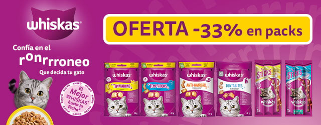 Whiskas: -33% en selección de snacks para gatos