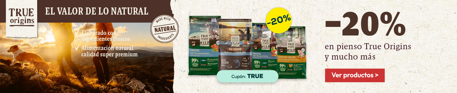 True Origins: -20% en selecci&oacute;n de pienso para perro y gato