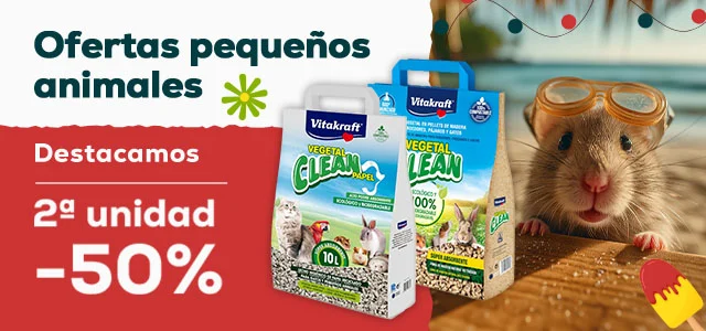 Vitakraft: -50% en la 2ª unidad en selección de lechos para pequeños animales